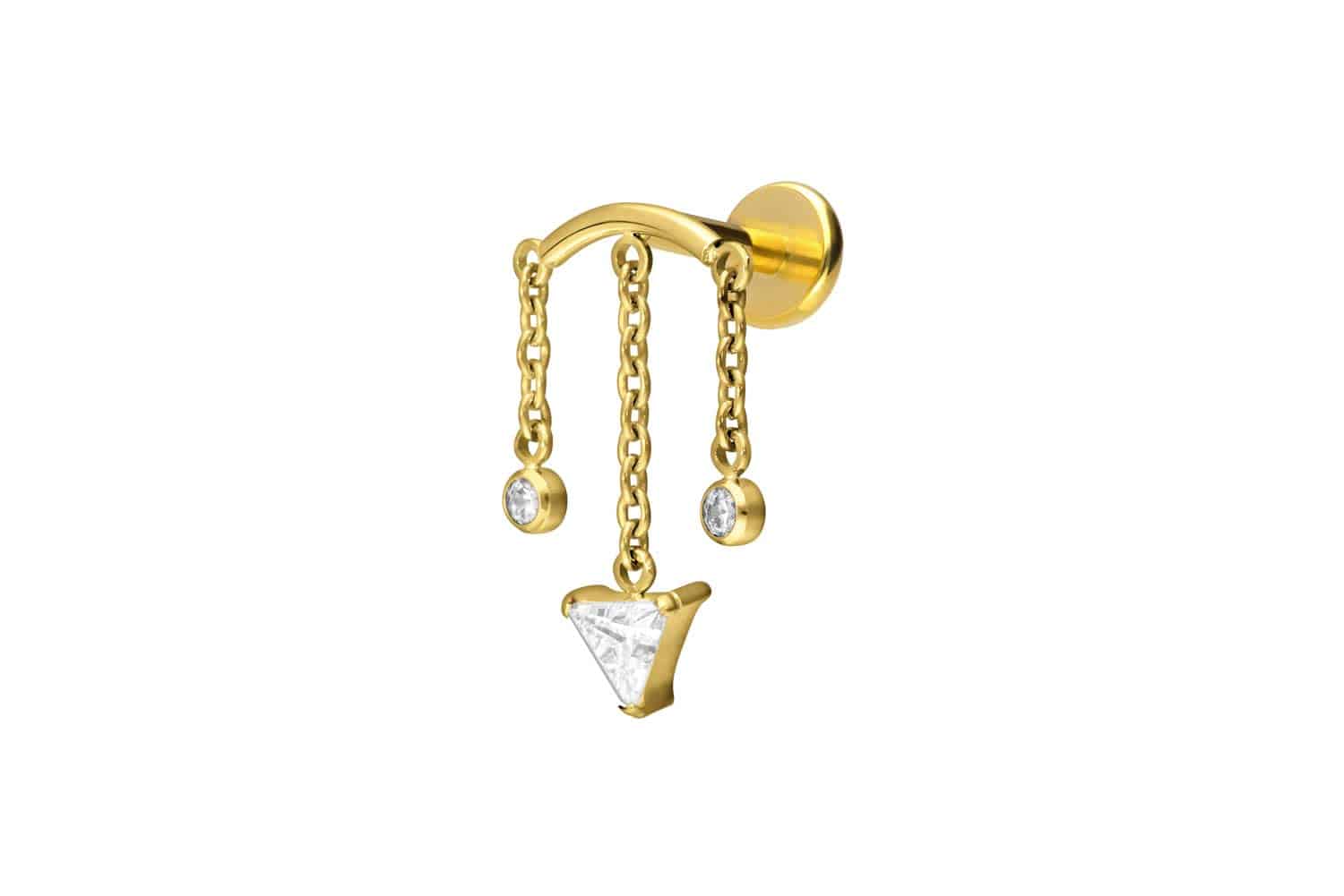 Titan Labret Piercing mit Push Fit WINDSPIEL